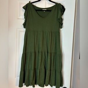 Max Studio cotton green mini dress size L